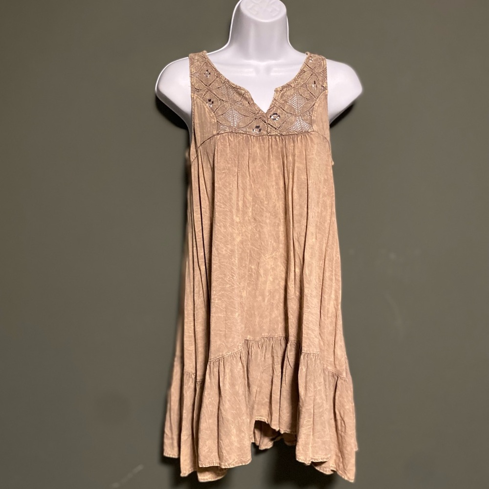 Ice Latte Goddess Embroidered Tunic Top